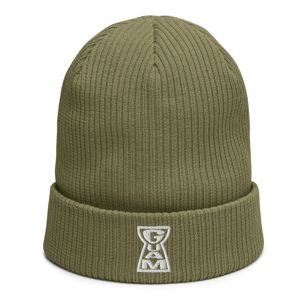 "Guam Latte" Embroidered Organic Ribbed beanie